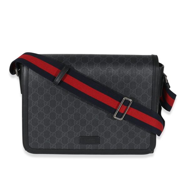 Gucci GG Supreme Canvas Web Flap Messenger Bag - Picture 1 of 9